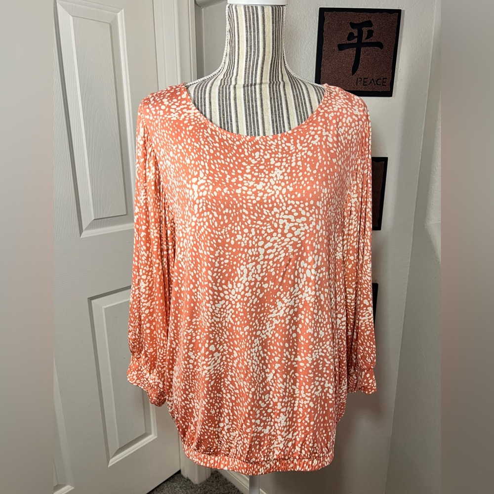 Simply Vera Vera Wang NWOT Peach Banded-Hem Draped Top plus size XXL - Picture 3 of 11